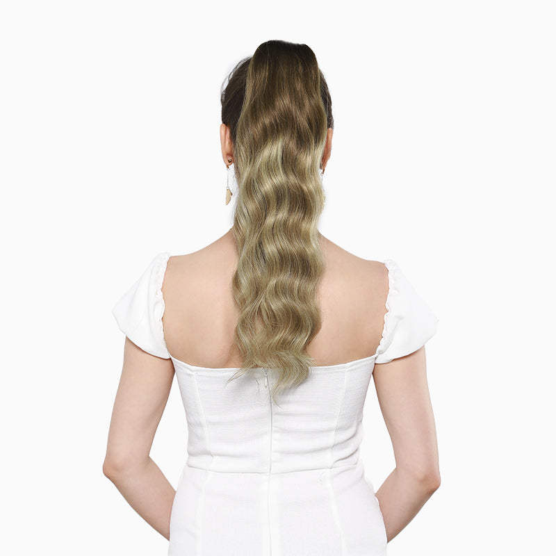 Walnut Brown / Ash Brown / Bleach Blonde Balayage (3/8/613) Ponytail