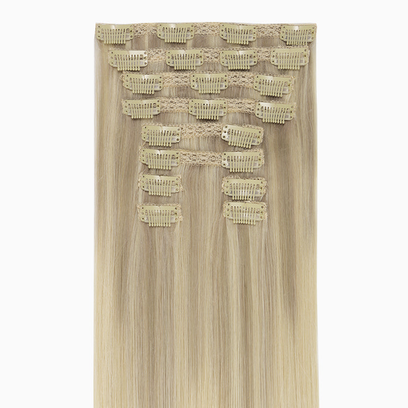 Ash Blonde / Golden Blonde/ Platinum Blonde balayage (17/22/60) Classic Clip-Ins