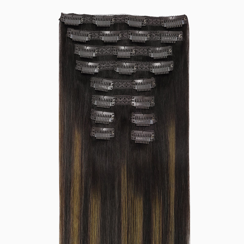Dark Brown / Chestnut Brown Balayage (2/6/2) Classic Clip-Ins