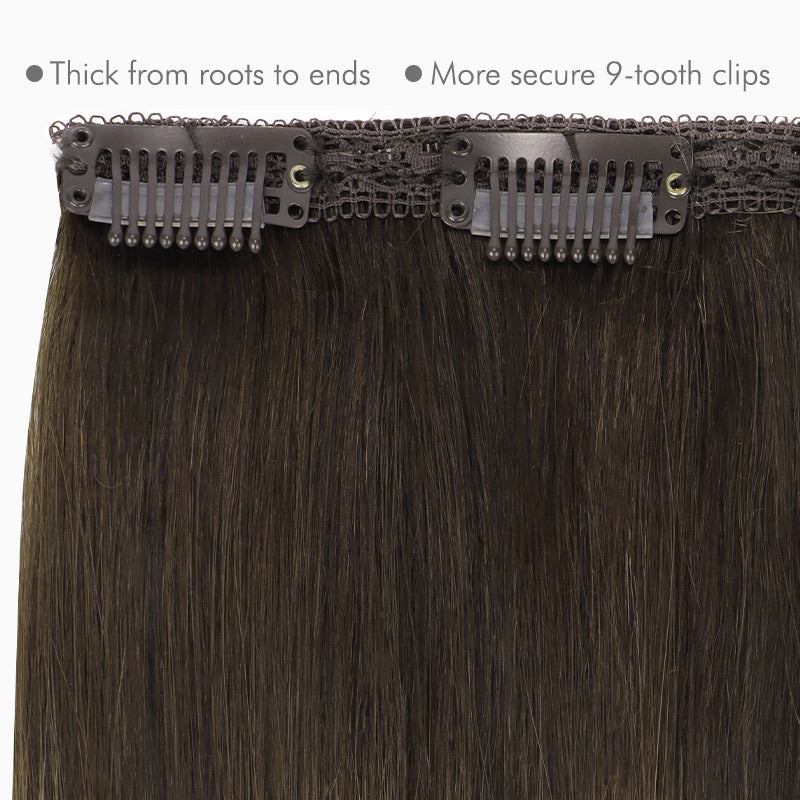 Classic Chocolate Brown / Caramel Blonde Balayage (4/27/4) Clip-Ins