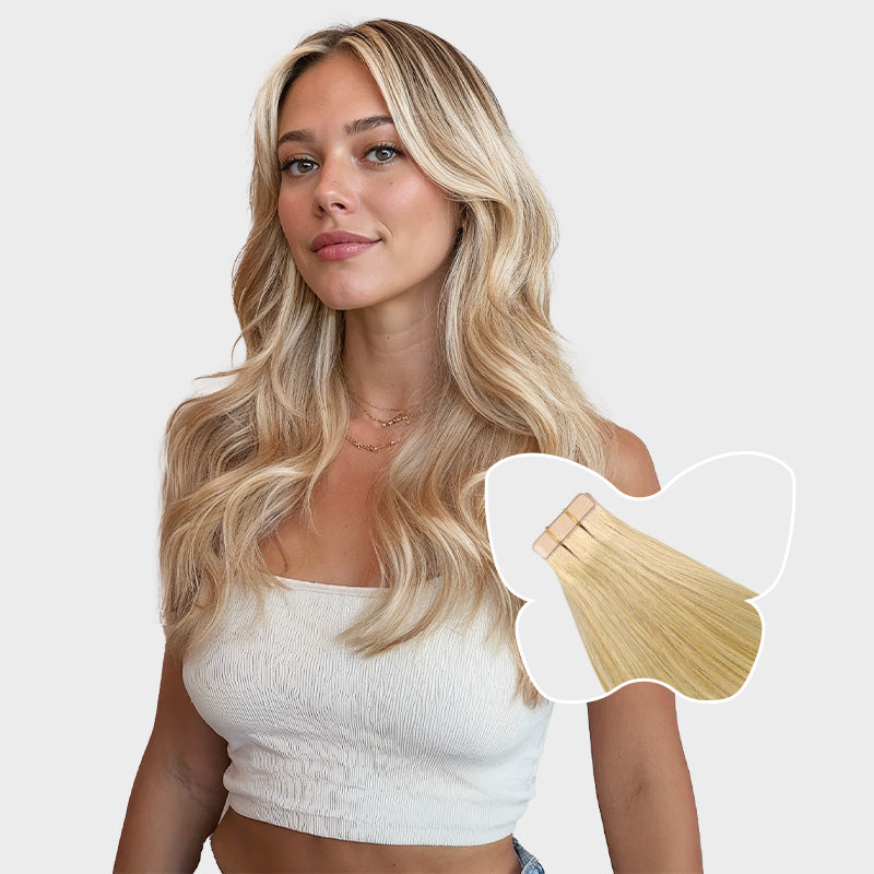 ✨ 4 22” #18-613 bleach BLONDE HUMAN HAIR TAPE INS Accessories | 4 22 18613 Bleach Blonde Human Hair Tape Ins  main image 4