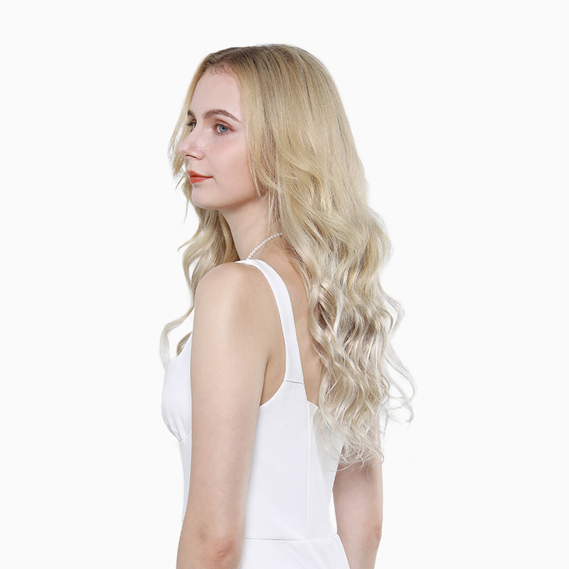 Dark Blonde / Bleach Blonde Highlights (18A/613A) Ultra Seamless Clip-Ins