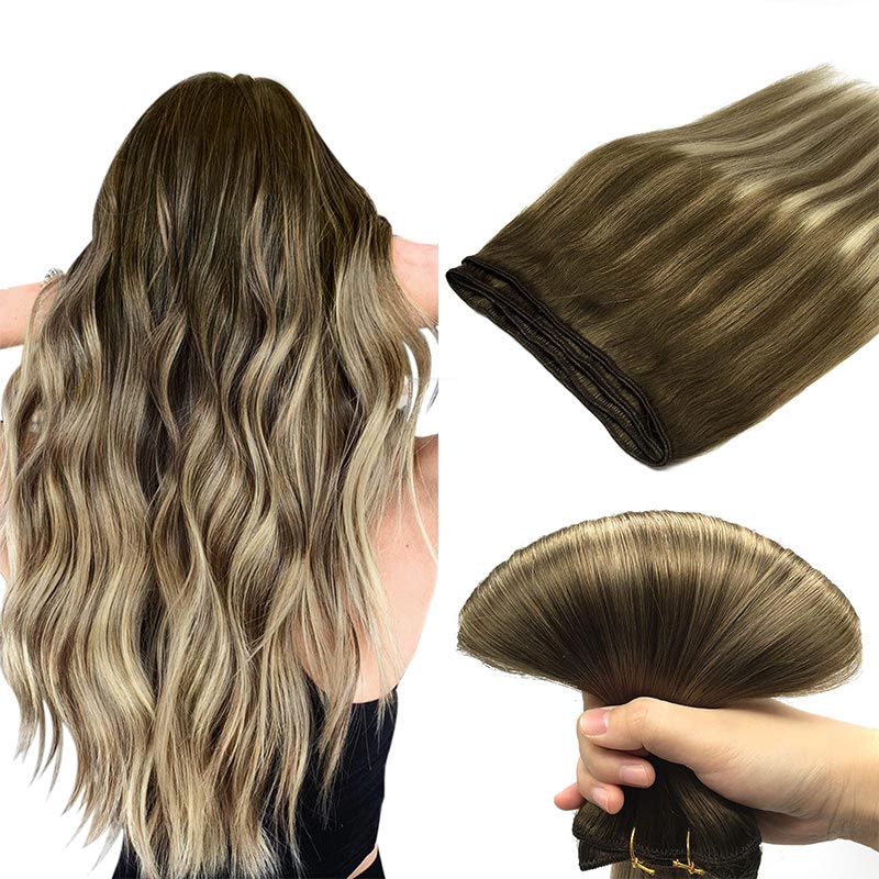 Weft Hair Extensions Human Hair Comfortable Luxurious Doores